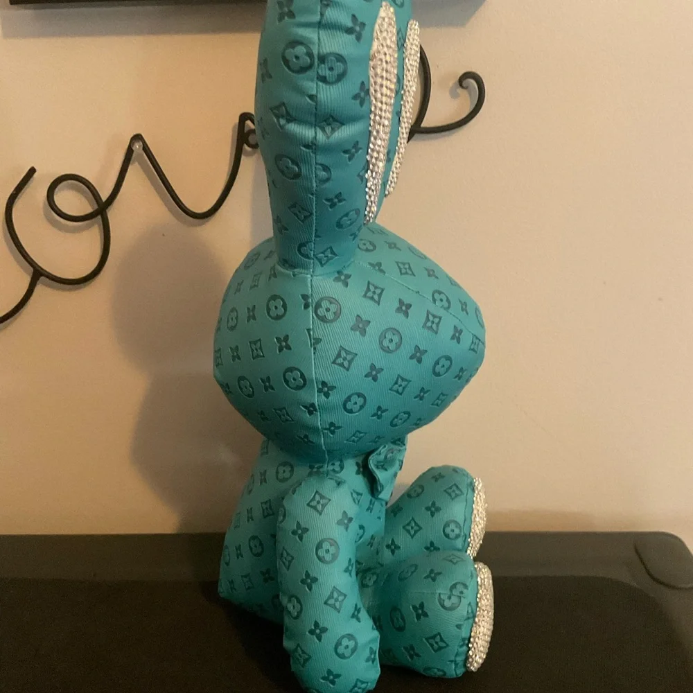 Teal Bunny With Rhinestones - Picture 3 of 3
